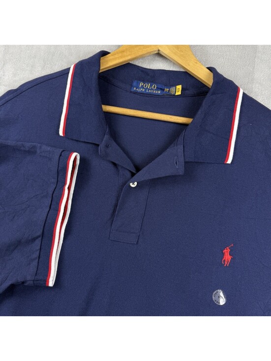 Polo Ralph Lauren Other - Polo Ralph Lauren Men’s 3XB Navy Blue Polo Shirt Red Pony Tipped Collar Big Tall